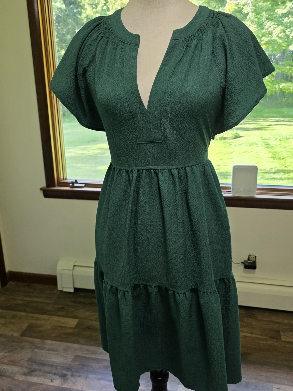 Calvin Klein Flutter-Sleeve Tiered Mini Dress - Picture 2 of 12